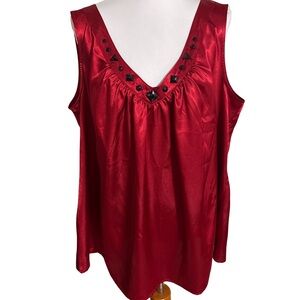 Metro 7 Red Embellished Tank Top
